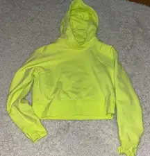 lululemon loungeful cropped hoodie electric lemon size 4