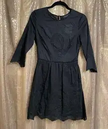 Victoria's Secret  Black Gothic Victorian Embroidered Doll Dress, Small, Size 4 N