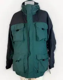 Cabelas jacket and detachable vest size L tall green/black