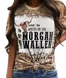 MORGAN WALLEN Animal Cheetah Print Graphic T Shirt Top ~ Women's Plus Size XXL