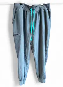 Figs Zamora Gray/Teal Scrub Joggers Size 3X