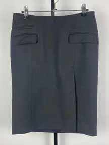 French Connection Black Red Polka Dot Retro‎ Front Slit Pencil Skirt