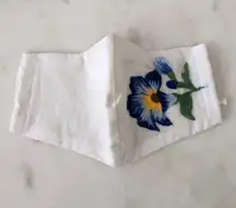 Flower Handmade Embroidered Pocket Filter Face Mask