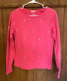 Lilly Pulitzer Flamingo embroidered sweatshirt extra small