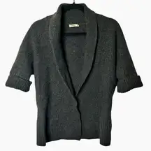 N.Peal 100% Cashmere Charcoal Gray Cardigan Sweater Quiet Luxury Capsule Small
