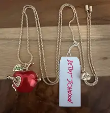 Authentic  Back To School Red Apple Locket Necklace NWT