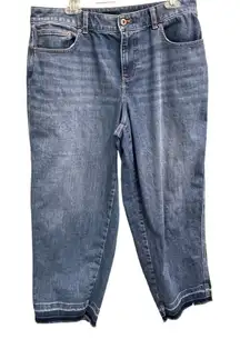 Talbots Size 10 High Waist Straight Ankle Jean Raw Edge Womens Classic Jeans