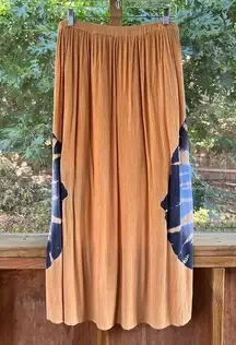 Earthbound Trading Company Tie Dye Pleated Maxi Skirt Size M