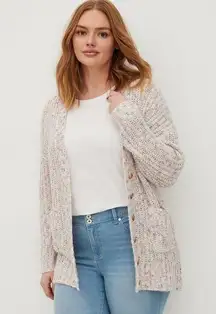 Button Front Chunky Knit Cardigan Sweater