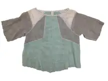 Free People We the Free Oversized Color Block Fishnet Top Size Medium Coastal