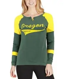 Oregon Ducks Henley Long Sleeve Raglan Tee Women’s Size Large