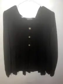 Long Sleeve Quarter Button Blouse