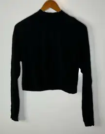 Wilfred Black Mock Neck Cropped Long Sleeve Top Size Xsmall
