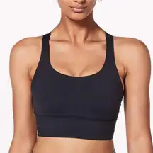 Lululemon Long Line Energy Sports Bra tank top workout straply padded Black