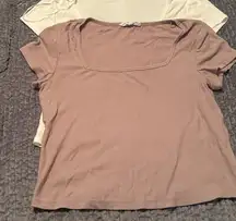 Set of 2 short sleeve cropped tees