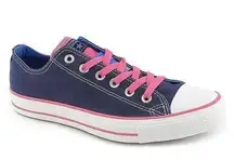 Converse Womens  All Star Chuck Taylor Ox Jean Denim & Pink Sneakers Shoes - Sz 5