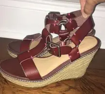 American Eagle leather wedges size 9