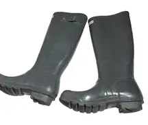 Hunter Original Tall Rain Boots Size 9 Glossy Gray Rubber Waterproof Womens