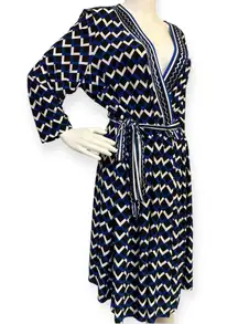 Geometric Print Wrap Dress