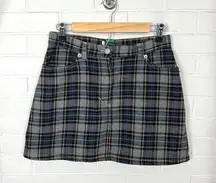 Vintage United Colors of Benetton Plaid Wool Skirt Size 42