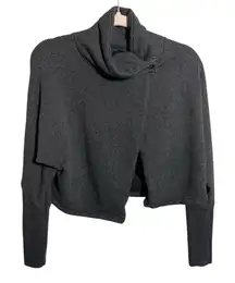 ALO yoga cropped sweatshirt wrap style with button vintage 2013