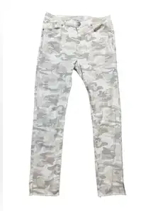 Mud Pie White and Gray Camo Print Rory Skinny Jean, size S