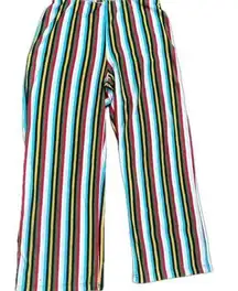 Urban Outfitters  small Petite Colorful Stripe elastic waistband wide leg pants