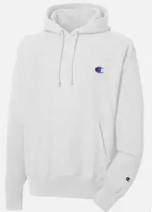 White Reverse Weave Hoodie
