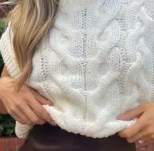 High Neck Cropped Cut Off Sweater Tank 