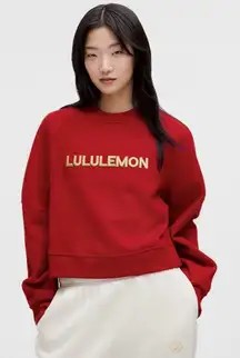 Lululemon NWT Lunar Year Scuba Oversized Pullover Dark Red Gold Size XL XXL