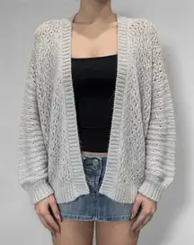 Elodie Grey Open-Knit Cardigan