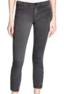 J Brand Suvi Distressed Chrome Button Hem Utility Crop Stretch Jeans Womens‎ 28