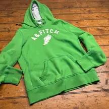 Abercrombie Fitch Green Pullover Hoodie Athletic Wing Logo Women's Size L y2k