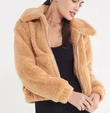 Tan Teddy Full Zip Jacket
