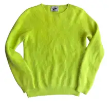Acne Studios Women's Size M Angora Wool Crewneck Sweater Lime Green Fuzzy Luxury