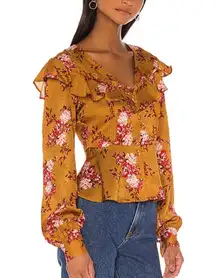 Floral Ruffle Blouse