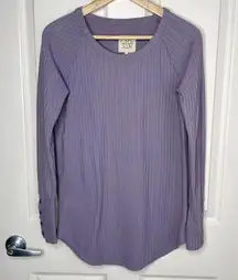 Chaser Thermal Waffle Knit Long Sleeve Tee (Light Purple) - Small