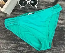 La Blanca Aqua Blue Side Shirred Bikini Swim Bathing Suit Bottoms 8