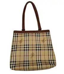 Burberry Vintage Haymarket Nova Check Coated Canvas Tote Bag