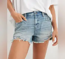 Aerie Daydream Denim Shorts Sz XL Distressed Light Wash Stretch Jean Short
