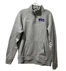 Nike TCU 1/4 Zip Gray Sweatshirt Women’s Size Medium Texas Christian University
