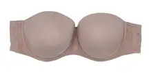 Torrid Push Up Strapless Underwire Bra Women's Size 46DD Rose Dust Nude Lace