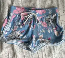 PJ Salvage Blue and Pink Floral Shorts