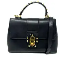 Dolce & Gabbana  Lucia Black Smooth Leather Hand Bag