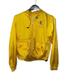 CALVIN KLEIN Yellow CK Jeans Anorak Windbreaker.