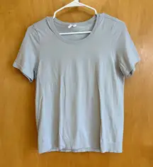 Athleta Light Gray Perforated Performance T Shirt Top Women's Size M