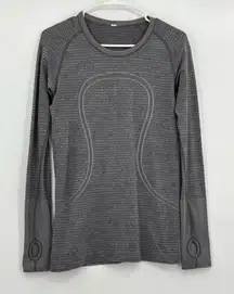 Lululemon swiftly gray long‎ sleeve 6 floral