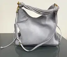 Stuart Weitzman Laela Shoulder Crossbody Handbag Suede Light Blue