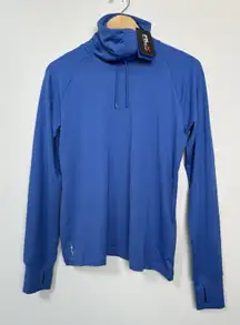 RLX‎ Ralph Lauren Women's Stretch Mock Neck Golf Jersey Pullover Blue NEW $168