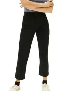 Everlane The Straight Leg Crop High Rise Pant in Black Womens Size 0